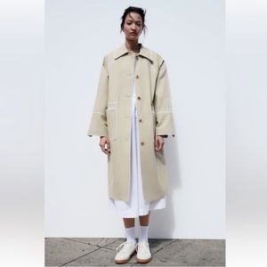 Selling this brand new Zara contrast beige trench coat!